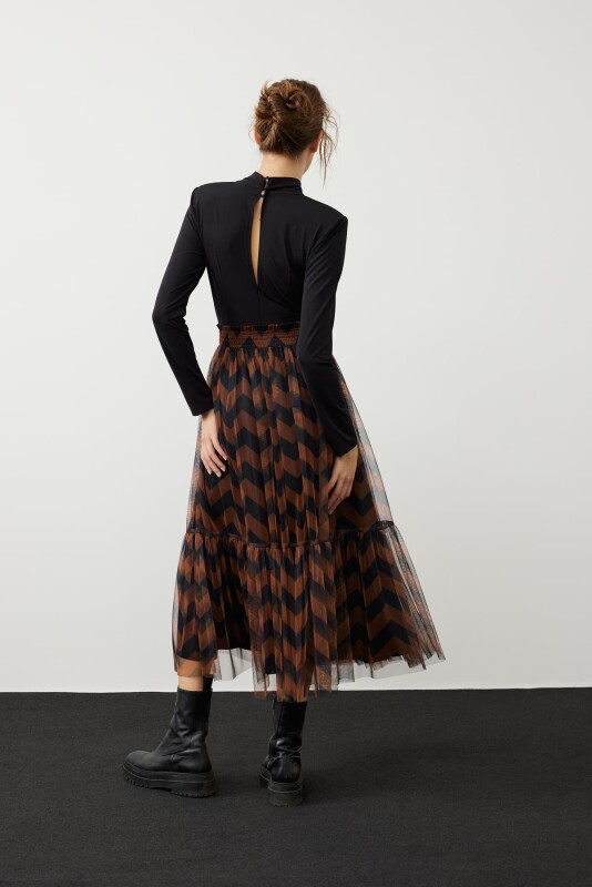 Knitted Bodysuit with Collar Detail Black - 2