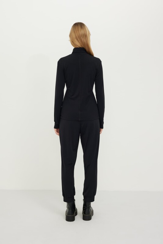 Turtleneck Knitted Blouse Black - Roman (1)