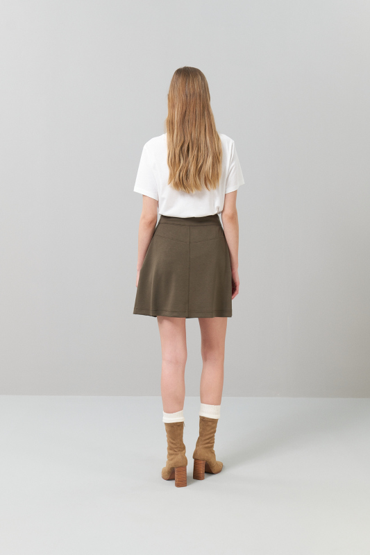 Knitted Mini Skirt Khaki - Roman (1)