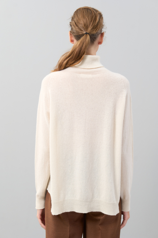 Balıkçı Yaka Kaşmir Kazak Krem - 2