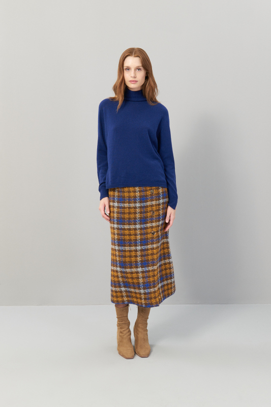 Balıkçı Yaka Kaşmir Kazak Lacivert - 3