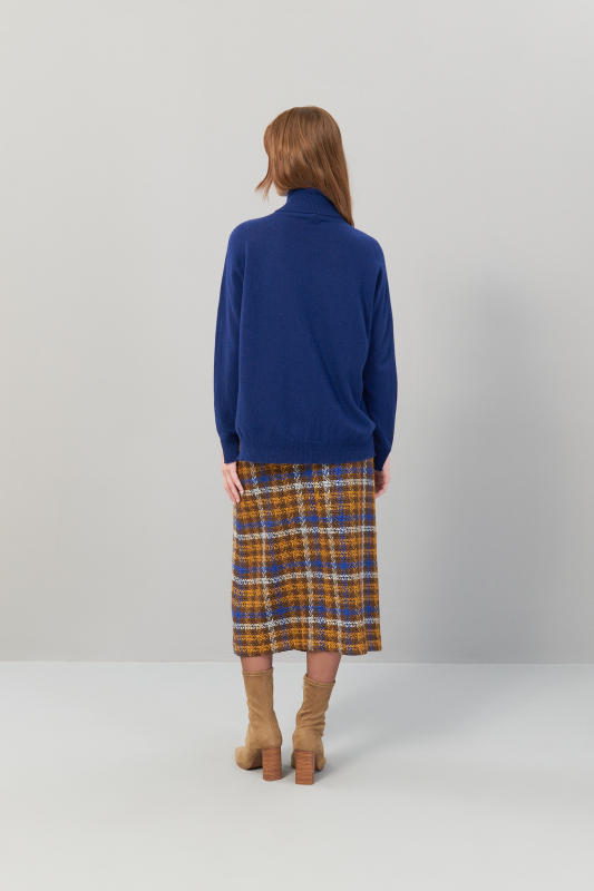 Balıkçı Yaka Kaşmir Kazak Lacivert - 2