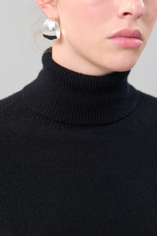 Balıkçı Yaka Kaşmir Kazak Siyah - 3