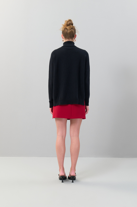 Balıkçı Yaka Kaşmir Kazak Siyah - 2