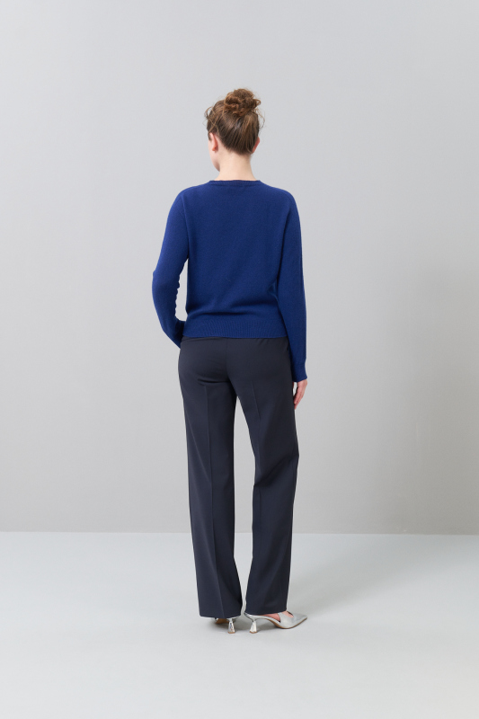 Kaşmir Bisiklet Yaka Kazak Lacivert - 2