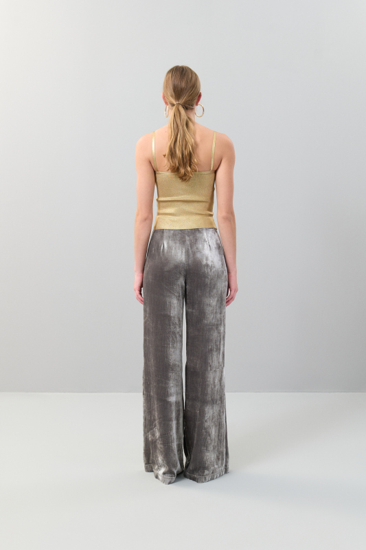 İnce Askılı Varaklı Triko Büstiyer Gold - Roman (1)