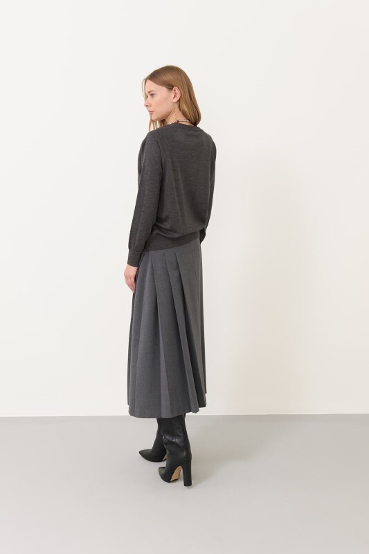Yün Karışımlı Triko Antrasit - 2