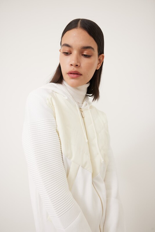Hooded Knitwear Tracksuit Ecru - 3