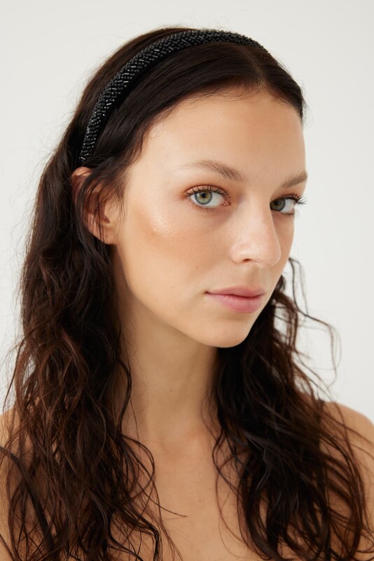 Boncuk İşlemeli Taç Siyah - 2