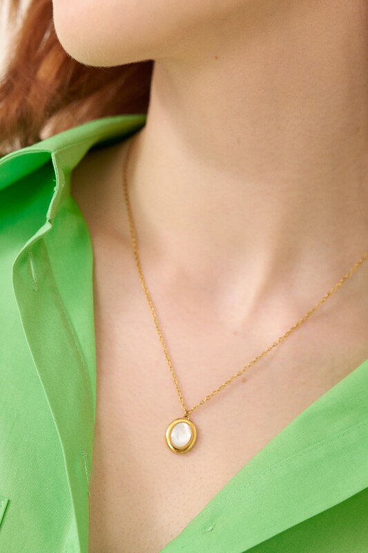 Sedef Taşlı Kolye Standart Renk - Roman (1)