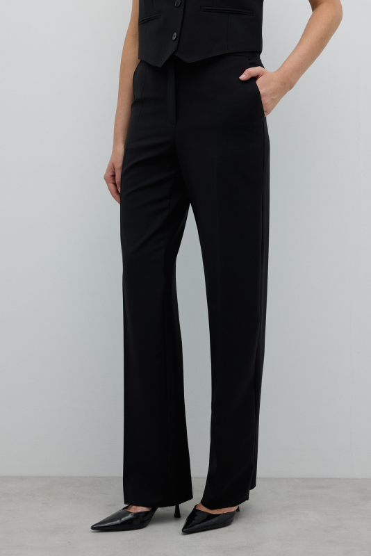 Geniş Paça Pantolon Siyah - 4