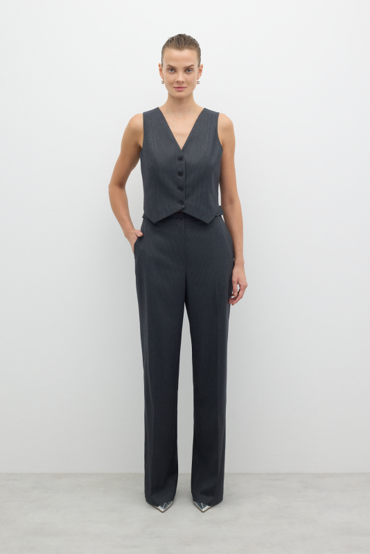 Geniş Paça Pantolon Standart Renk - 1