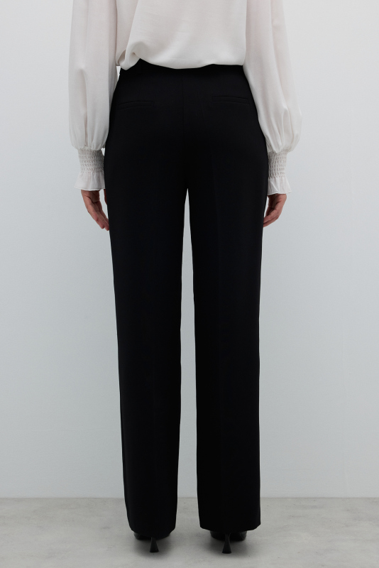 Geniş Paça Krep Pantolon Siyah - 2