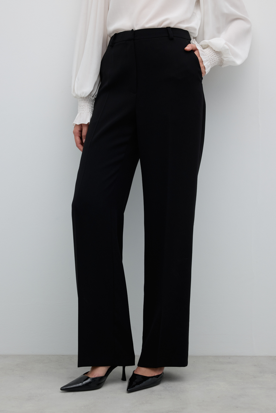 Geniş Paça Krep Pantolon Siyah - 3