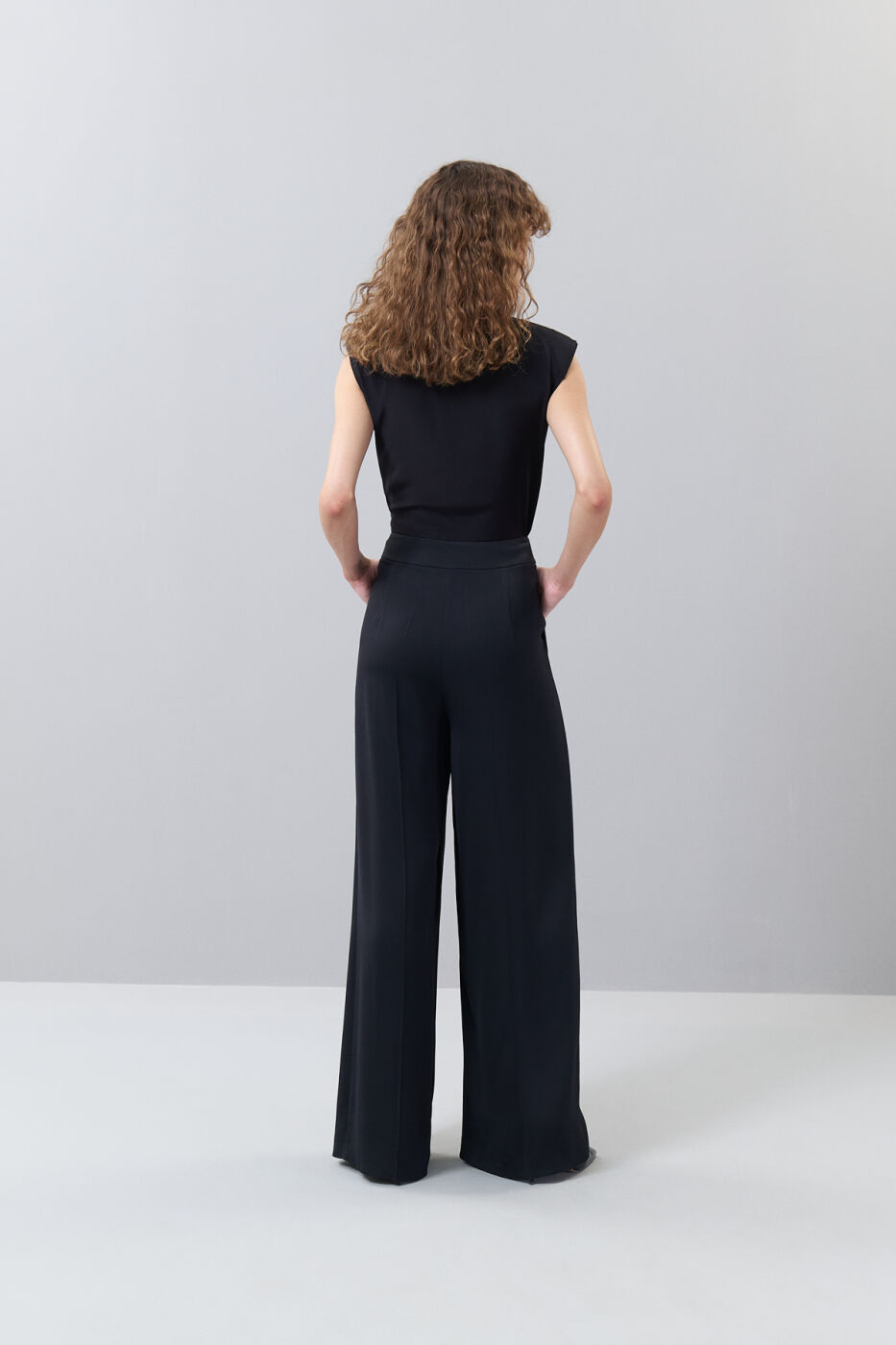 Geniş Paça Pantolon Siyah - 2