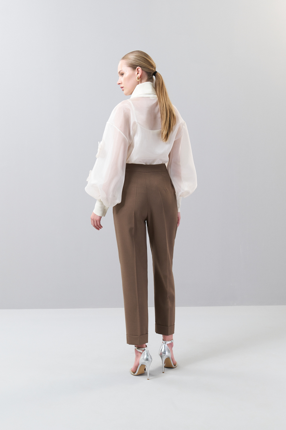 Duble Paça Yün Pantolon Açık Kahve - 2