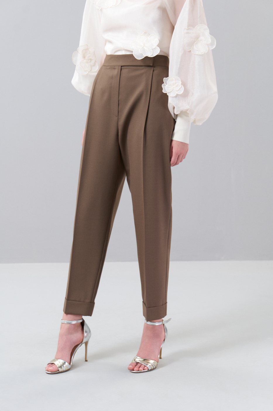 Duble Paça Yün Pantolon Açık Kahve - 3