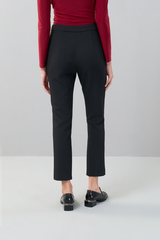 Paçaları Gold Düğme Detaylı Pantolon M.Siyah - Roman (1)