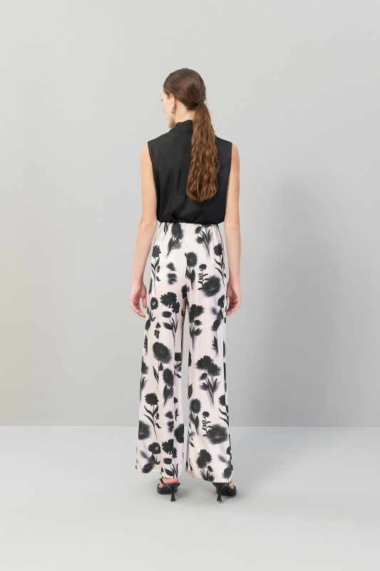 Geniş Paça Beli Lastikli Empirme Pantolon Standart Renk - Roman (1)