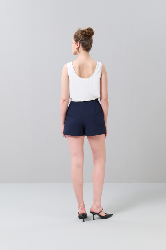 Gold Düğmeli Şort Lacivert - Roman (1)