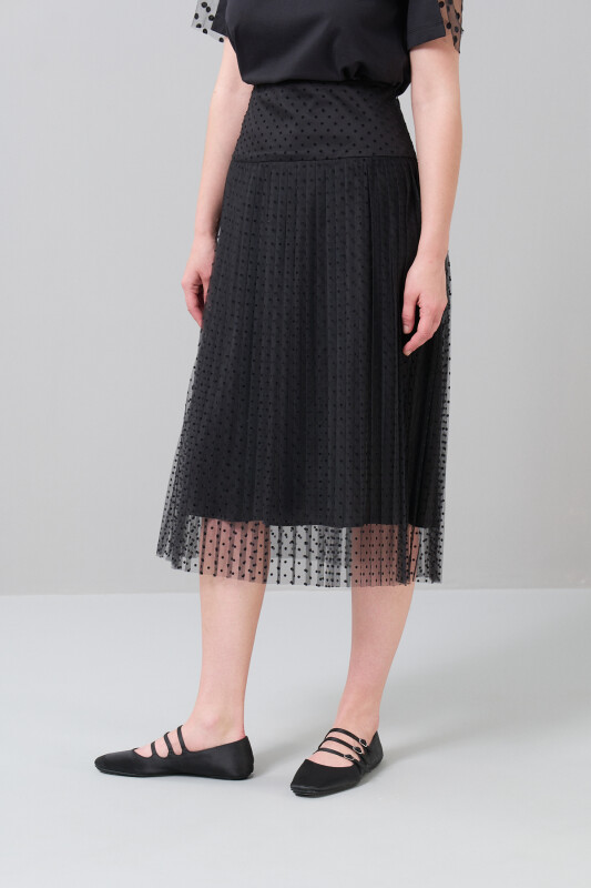 Piliseli Midi Boy Etek Siyah - 3