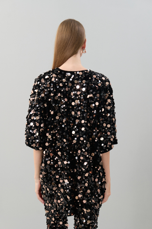 Payetli Kadife Kap Standart Renk - Roman (1)