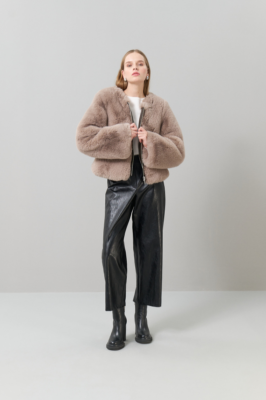 Peluş Fermuarlı Mont Vizon - 3