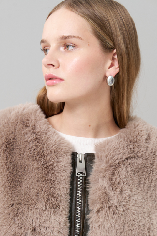 Peluş Fermuarlı Mont Vizon - 5