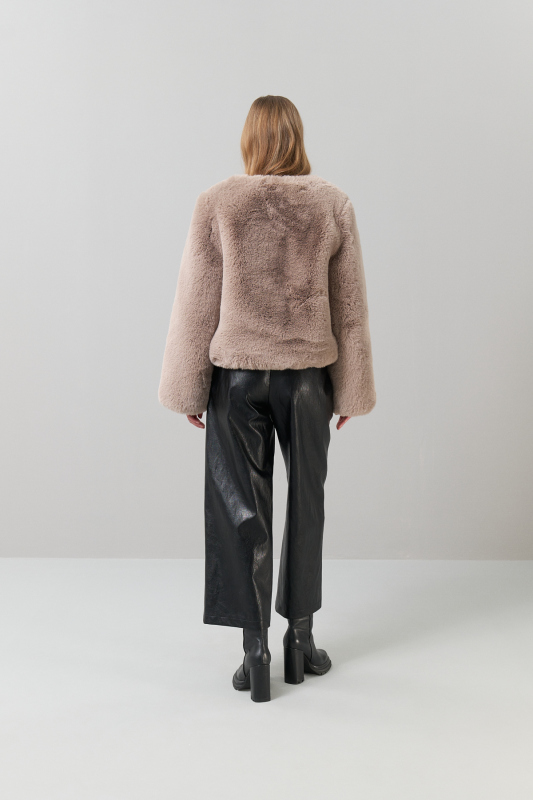 Peluş Fermuarlı Mont Vizon - 2