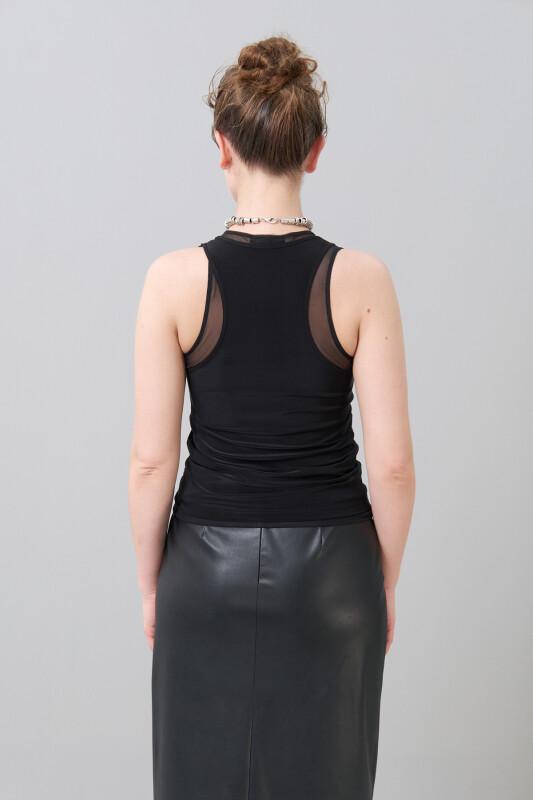 Halter Yaka Bluz Siyah - Roman (1)