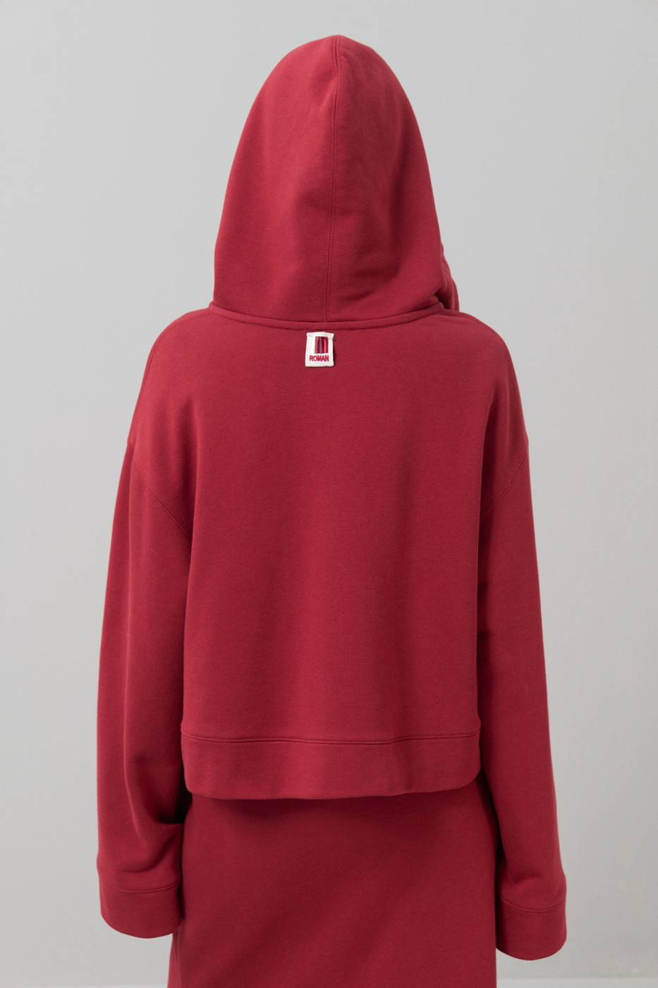 Kapüşonlu Örme Sweatshirt Bordo - 2