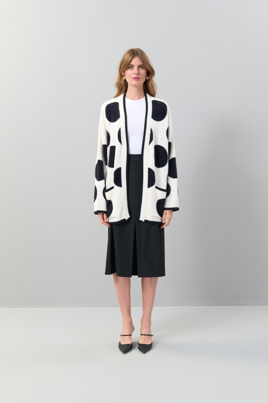 Yün Hırka Siyah-Ekru - 3