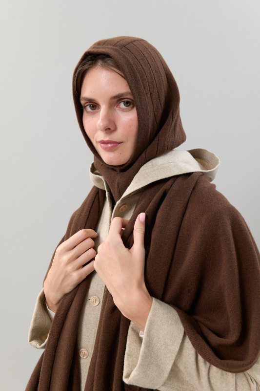 Yün Atkı Kahve - 2