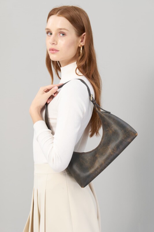 Eskitme Görünümlü Deri Çanta Standart Renk - Roman (1)