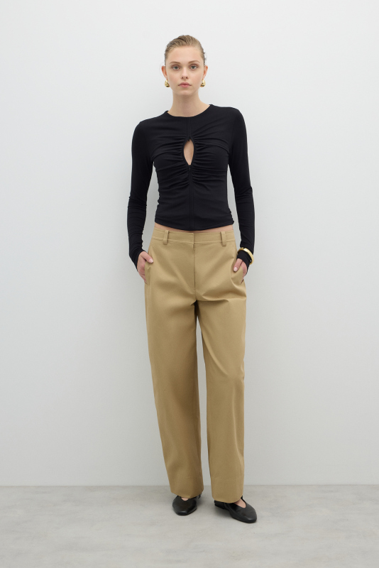 Konik Paça Pantolon Kahve - 1