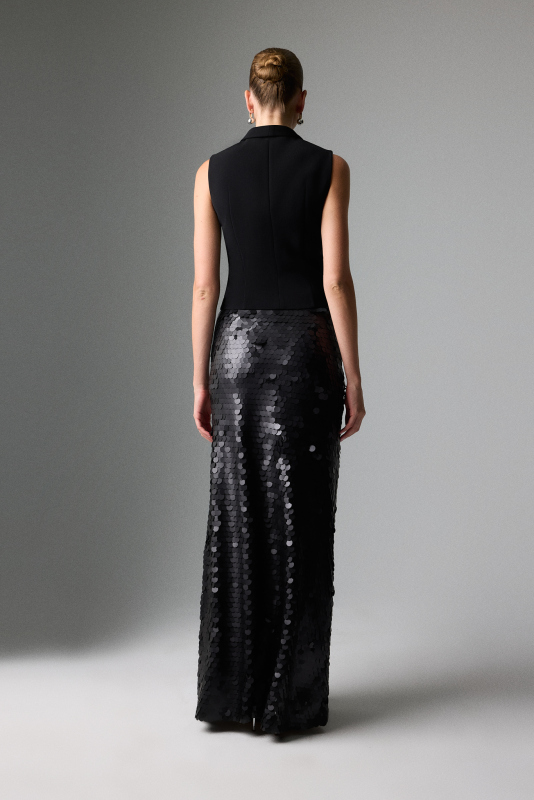 Payetli Uzun Etek Siyah - Roman (1)