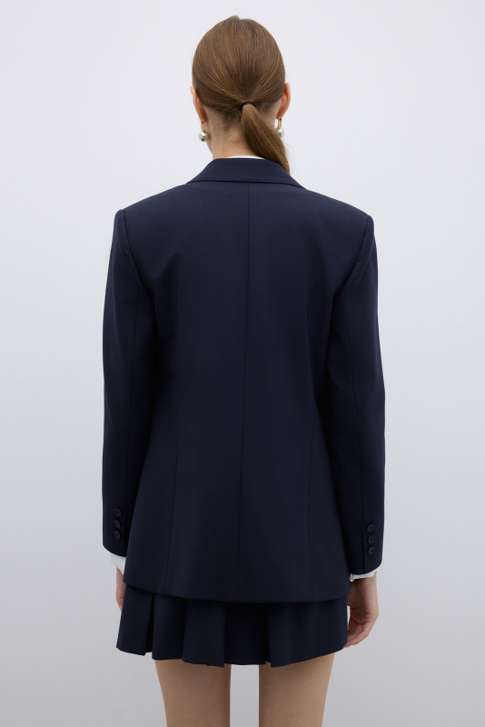 Punto Dikişli Kruvaze Blazer Ceket Lacivert - Roman (1)