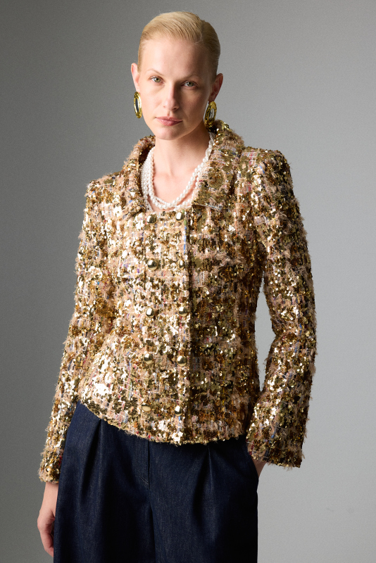 Çıtçıt Detaylı Payet Ceket Gold - 4
