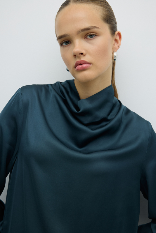 Saten Bluz Petrol - 6