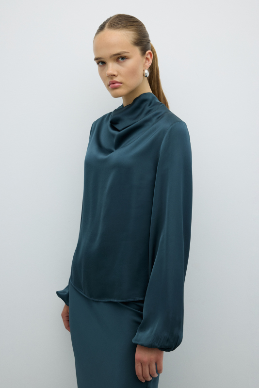 Saten Bluz Petrol - 4