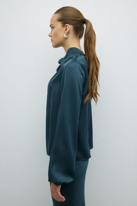 Saten Bluz Petrol - 5
