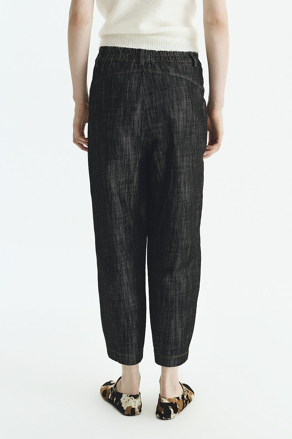 Beli Lastikli Denim Pantolon Siyah - 2