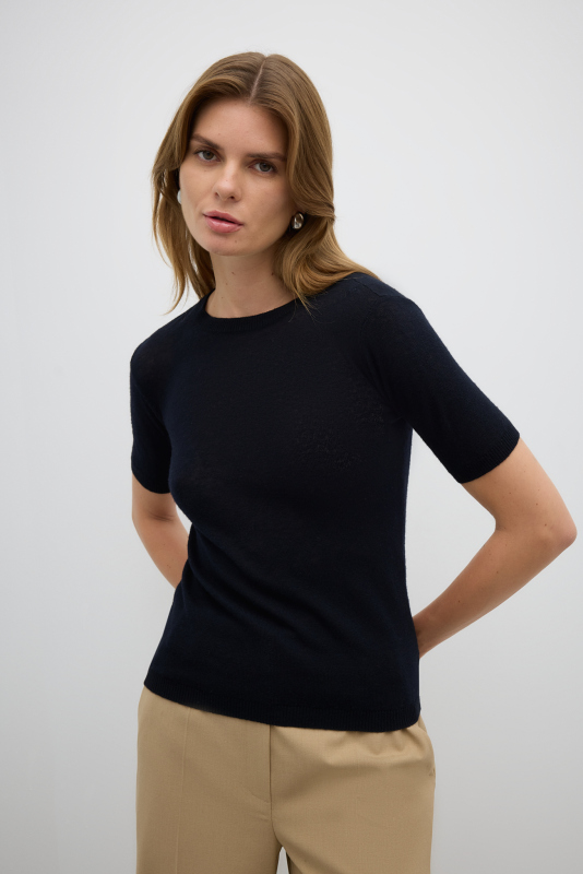 Bisiklet Yaka Triko Siyah - 3