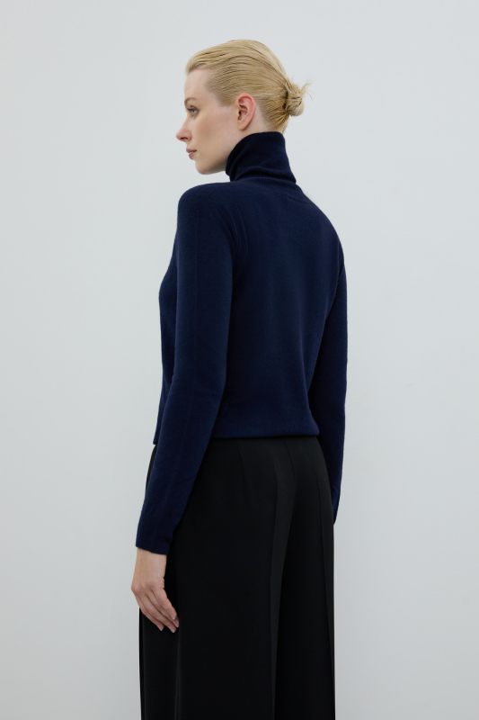 Yün Karışımlı Triko Kazak Lacivert - 2