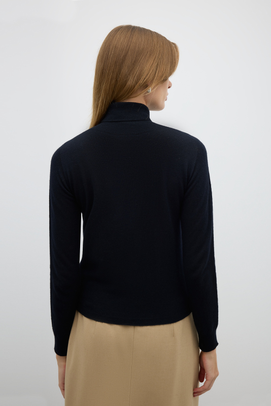 Yün Karışımlı Triko Kazak Siyah - 2