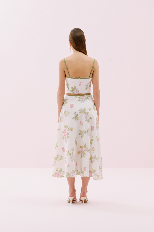 Keten Kanaviçe Desenli İnce Askılı Büstiyer Standart Renk - 2