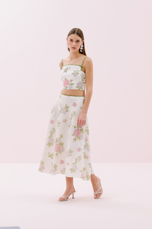 Keten Kanaviçe Desenli İnce Askılı Büstiyer Standart Renk - 3