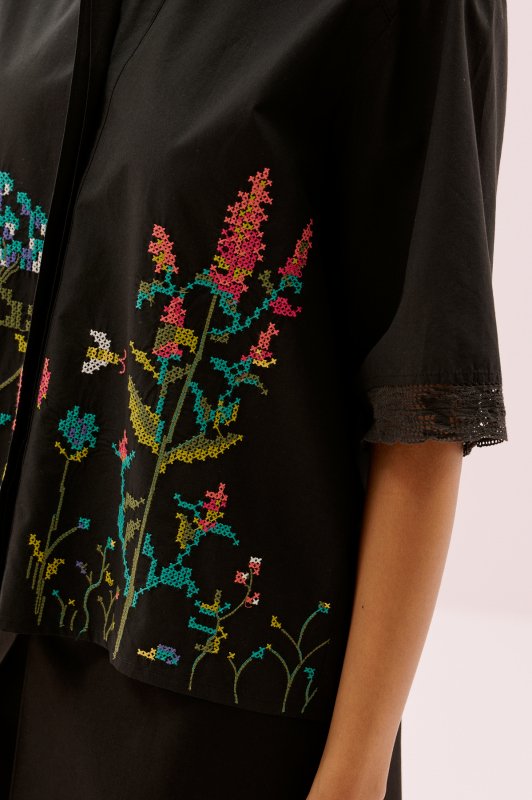 Kanaviçe İşlemeli Gömlek Standart Renk - 4