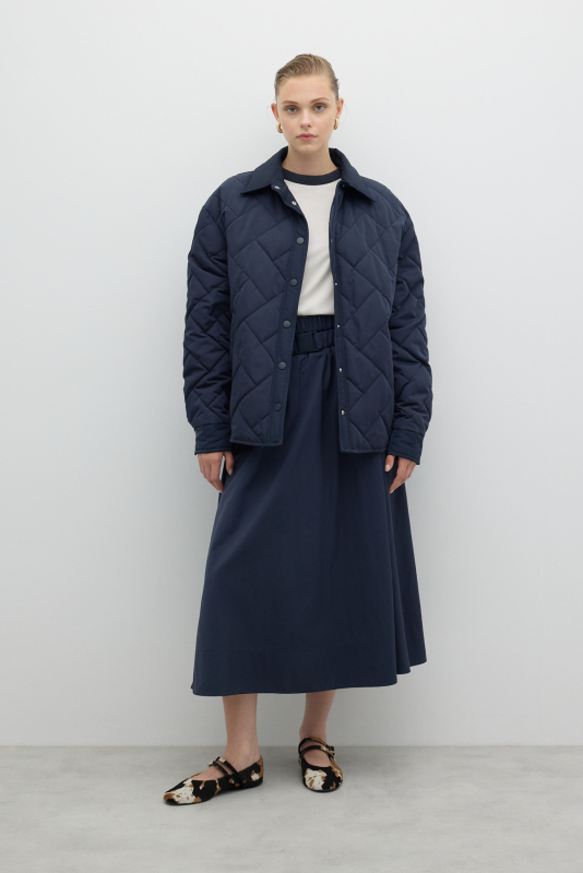 Kapitone Ceket Lacivert - 4