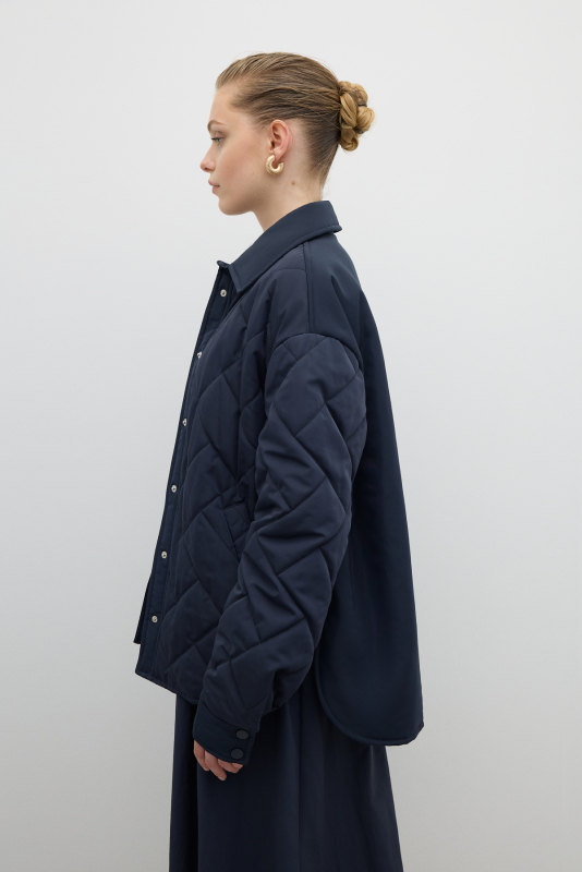 Kapitone Ceket Lacivert - 3